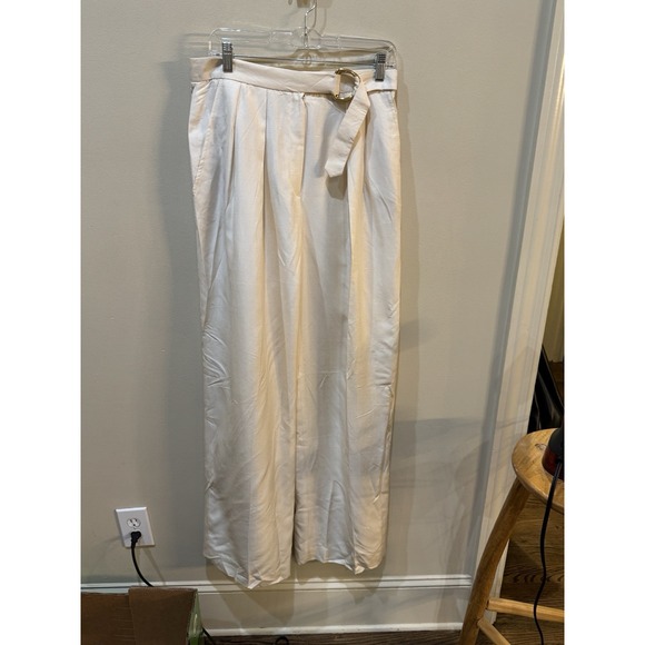Carlisle Sport 100% Silk Women Trousers Size 14 Off White Vintage Old Money Flaw - Picture 2 of 16